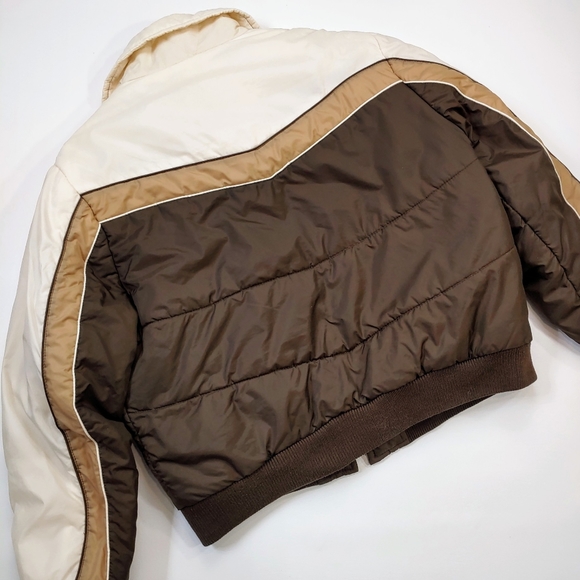 Vintage 70's Puffer Ski jacket in Chevron Style Lg - Picture 5 of 5